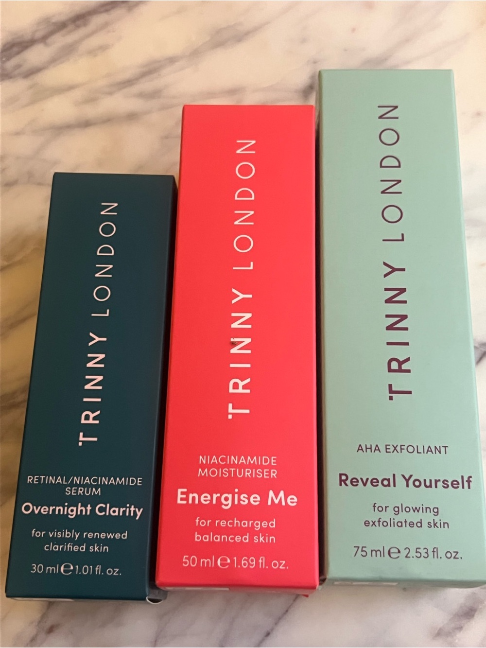 Trinny London Skincare Set NEW Overnight Clarity Energise Me Reveal Yourself